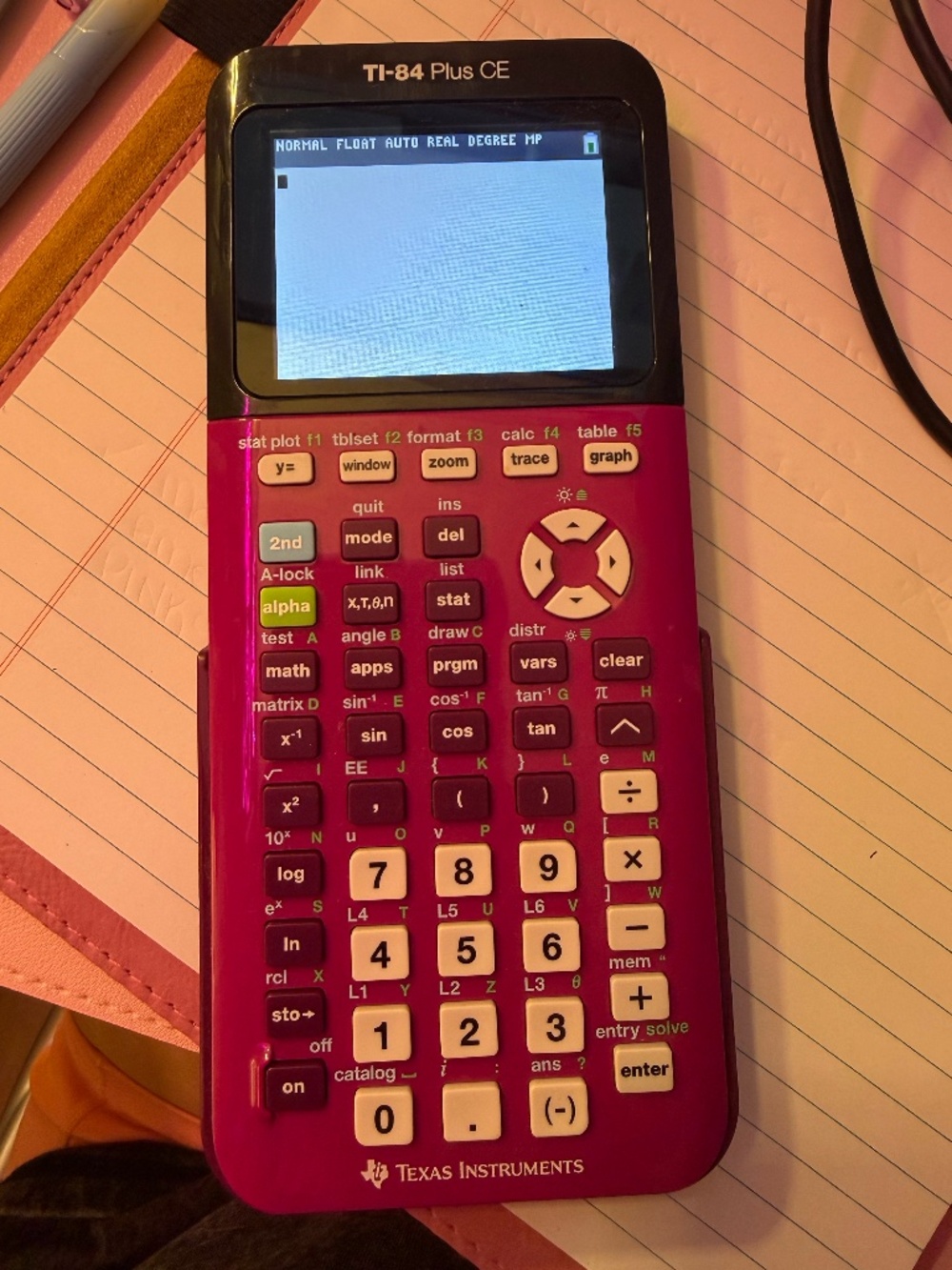 Texas Instruments TI-84 Plus CE Graphing Calculator Pink w/ Charger Tested